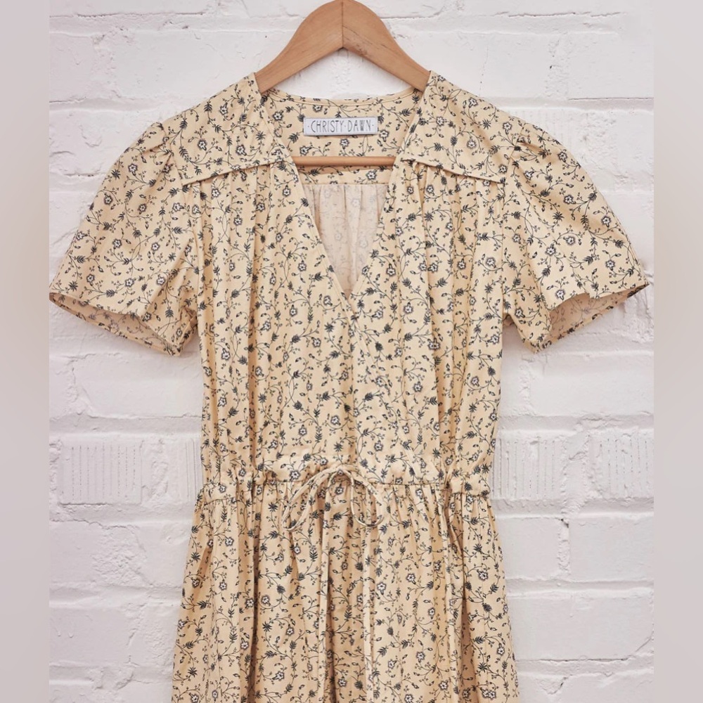 Christy Dawn Cream Floral Maxi Dress with Tie Waist - Picture 3 of 16